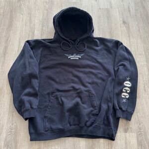 Vintage 2003 Orange County Choppers Hoodie Mens Large Blue OCC Biker Sweatshirt